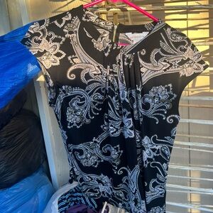 Black and White Paisley Blouse